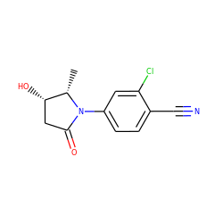 C[C@H]1[C@@H](O)CC(=O)N1c1ccc(C#N)c(Cl)c1 ZINC000116747933