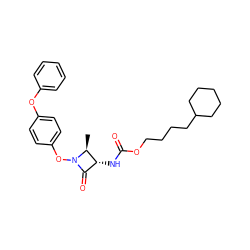 C[C@H]1[C@H](NC(=O)OCCCCC2CCCCC2)C(=O)N1Oc1ccc(Oc2ccccc2)cc1 ZINC001772657619