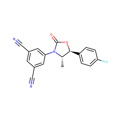 C[C@H]1[C@H](c2ccc(F)cc2)OC(=O)N1c1cc(C#N)cc(C#N)c1 ZINC001772603738