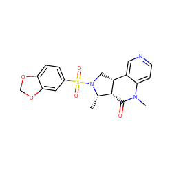 C[C@H]1[C@H]2C(=O)N(C)c3ccncc3[C@H]2CN1S(=O)(=O)c1ccc2c(c1)OCO2 ZINC000584905410