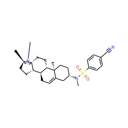 C[C@H]1[C@H]2CC[C@H]3[C@@H]4CC=C5C[C@@H](N(C)S(=O)(=O)c6ccc(C#N)cc6)CC[C@]5(C)[C@H]4CC[C@]23CN1C ZINC000044352330