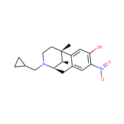 C[C@H]1[C@H]2Cc3cc([N+](=O)[O-])c(O)cc3[C@@]1(C)CCN2CC1CC1 ZINC000101198818