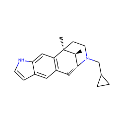 C[C@H]1[C@H]2Cc3cc4cc[nH]c4cc3[C@@]1(C)CCN2CC1CC1 ZINC000100935564