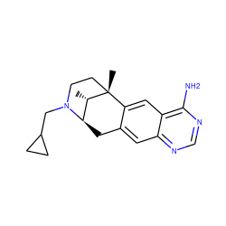 C[C@H]1[C@H]2Cc3cc4ncnc(N)c4cc3[C@@]1(C)CCN2CC1CC1 ZINC000101199838