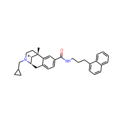 C[C@H]1[C@H]2Cc3ccc(C(=O)NCCCc4cccc5ccccc45)cc3[C@@]1(C)CCN2CC1CC1 ZINC000101154335