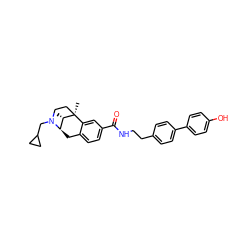 C[C@H]1[C@H]2Cc3ccc(C(=O)NCCc4ccc(-c5ccc(O)cc5)cc4)cc3[C@]1(C)CCN2CC1CC1 ZINC000095560317