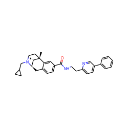 C[C@H]1[C@H]2Cc3ccc(C(=O)NCCc4ccc(-c5ccccc5)cn4)cc3[C@@]1(C)CCN2CC1CC1 ZINC000101672226