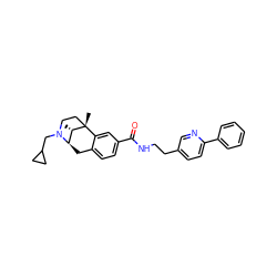 C[C@H]1[C@H]2Cc3ccc(C(=O)NCCc4ccc(-c5ccccc5)nc4)cc3[C@@]1(C)CCN2CC1CC1 ZINC000101672185