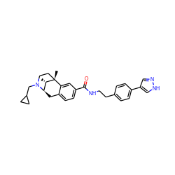 C[C@H]1[C@H]2Cc3ccc(C(=O)NCCc4ccc(-c5cn[nH]c5)cc4)cc3[C@@]1(C)CCN2CC1CC1 ZINC001772606264