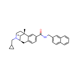 C[C@H]1[C@H]2Cc3ccc(C(=O)NCc4ccc5ccccc5c4)cc3[C@@]1(C)CCN2CC1CC1 ZINC000101122990