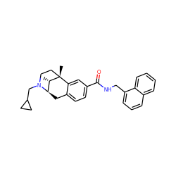 C[C@H]1[C@H]2Cc3ccc(C(=O)NCc4cccc5ccccc45)cc3[C@@]1(C)CCN2CC1CC1 ZINC000101125130