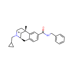 C[C@H]1[C@H]2Cc3ccc(C(=O)NCc4ccccc4)cc3[C@@]1(C)CCN2CC1CC1 ZINC000101057050