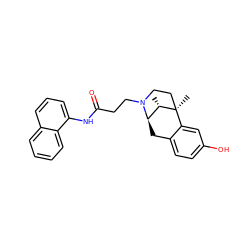 C[C@H]1[C@H]2Cc3ccc(O)cc3[C@]1(C)CCN2CCC(=O)Nc1cccc2ccccc12 ZINC000653849328