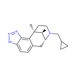 C[C@H]1[C@H]2Cc3ccc4[nH]nnc4c3[C@@]1(C)CCN2CC1CC1 ZINC000101230053