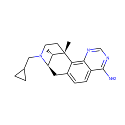 C[C@H]1[C@H]2Cc3ccc4c(N)ncnc4c3[C@@]1(C)CCN2CC1CC1 ZINC000101199827