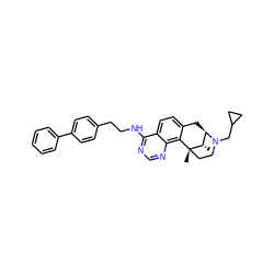 C[C@H]1[C@H]2Cc3ccc4c(NCCc5ccc(-c6ccccc6)cc5)ncnc4c3[C@@]1(C)CCN2CC1CC1 ZINC000101199849