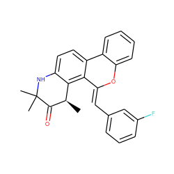 C[C@H]1C(=O)C(C)(C)Nc2ccc3c(c21)/C(=C/c1cccc(F)c1)Oc1ccccc1-3 ZINC000003831993