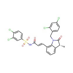 C[C@H]1C(=O)N(Cc2ccc(Cl)cc2Cl)c2c(/C=C/C(=O)NS(=O)(=O)c3ccc(Cl)c(Cl)c3)cccc21 ZINC000049781335