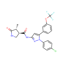 C[C@H]1C(=O)NC[C@@H]1C(=O)Nc1cc(-c2cccc(OC(F)(F)F)c2)n(-c2ccc(Cl)cc2)n1 ZINC000169707091