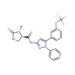 C[C@H]1C(=O)NC[C@@H]1C(=O)Nc1cc(-c2cccc(OC(F)(F)F)c2)n(-c2ccccc2)n1 ZINC000169706933