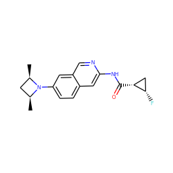 C[C@H]1C[C@@H](C)N1c1ccc2cc(NC(=O)[C@@H]3C[C@@H]3F)ncc2c1 ZINC000169700119