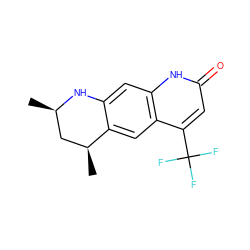 C[C@H]1C[C@@H](C)Nc2cc3[nH]c(=O)cc(C(F)(F)F)c3cc21 ZINC000013581064