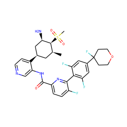 C[C@H]1C[C@@H](c2ccncc2NC(=O)c2ccc(F)c(-c3c(F)cc(C4(F)CCOCC4)cc3F)n2)C[C@@H](N)[C@H]1S(C)(=O)=O ZINC000149316103