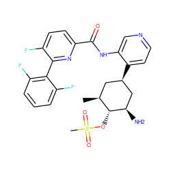 C[C@H]1C[C@@H](c2ccncc2NC(=O)c2ccc(F)c(-c3c(F)cccc3F)n2)C[C@@H](N)[C@@H]1OS(C)(=O)=O ZINC000149303887