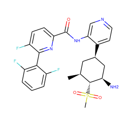 C[C@H]1C[C@@H](c2ccncc2NC(=O)c2ccc(F)c(-c3c(F)cccc3F)n2)C[C@@H](N)[C@@H]1S(C)(=O)=O ZINC000149184764