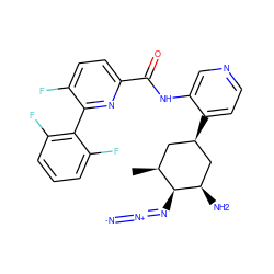 C[C@H]1C[C@@H](c2ccncc2NC(=O)c2ccc(F)c(-c3c(F)cccc3F)n2)C[C@@H](N)[C@H]1N=[N+]=[N-] ZINC000261115839