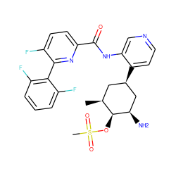 C[C@H]1C[C@@H](c2ccncc2NC(=O)c2ccc(F)c(-c3c(F)cccc3F)n2)C[C@@H](N)[C@H]1OS(C)(=O)=O ZINC000149155852