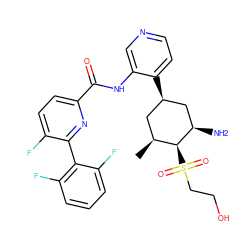 C[C@H]1C[C@@H](c2ccncc2NC(=O)c2ccc(F)c(-c3c(F)cccc3F)n2)C[C@@H](N)[C@H]1S(=O)(=O)CCO ZINC000149176844