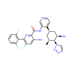 C[C@H]1C[C@@H](c2ccncc2NC(=O)c2nc(-c3c(F)cccc3F)c(F)cc2N)C[C@@H](N)[C@H]1n1ccnn1 ZINC000261133909