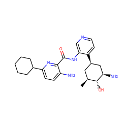 C[C@H]1C[C@@H](c2ccncc2NC(=O)c2nc(C3CCCCC3)ccc2N)C[C@@H](N)[C@@H]1O ZINC000140327222