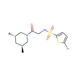 C[C@H]1C[C@H](C)CN(C(=O)CNS(=O)(=O)c2ccc(Br)s2)C1 ZINC000004880300