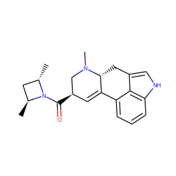 C[C@H]1C[C@H](C)N1C(=O)[C@@H]1C=C2c3cccc4[nH]cc(c34)C[C@H]2N(C)C1 ZINC000013491360