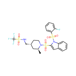 C[C@H]1C[C@H](CNS(=O)(=O)C(F)(F)F)CCN1S(=O)(=O)c1cc2ccccc2n1S(=O)(=O)c1ccccc1F ZINC000064539323