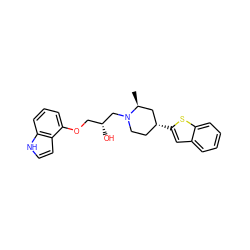 C[C@H]1C[C@H](c2cc3ccccc3s2)CCN1C[C@H](O)COc1cccc2[nH]ccc12 ZINC000013535687