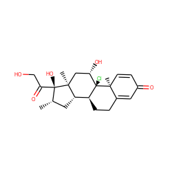 C[C@H]1C[C@H]2[C@@H]3CCC4=CC(=O)C=C[C@]4(C)[C@@]3(Cl)[C@@H](O)C[C@]2(C)[C@@]1(O)C(=O)CO ZINC000004097285