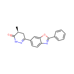 C[C@H]1CC(c2ccc3nc(-c4ccccc4)oc3c2)=NNC1=O ZINC000169144317