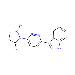 C[C@H]1CC[C@@H](C)N1c1ccc(-c2c[nH]c3ccccc23)nn1 ZINC000045340339