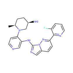 C[C@H]1CC[C@@H](N)CN1c1ccncc1Nc1ncc2ccc(-c3ncccc3F)nn12 ZINC000144040273