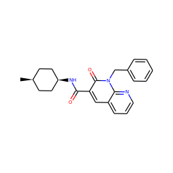 C[C@H]1CC[C@@H](NC(=O)c2cc3cccnc3n(Cc3ccccc3)c2=O)CC1 ZINC000101194995