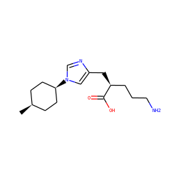 C[C@H]1CC[C@@H](n2cnc(C[C@@H](CCCN)C(=O)O)c2)CC1 ZINC000169698785