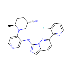 C[C@H]1CC[C@H](N)CN1c1ccncc1Nc1ncc2ccc(-c3ncccc3F)nn12 ZINC000215800166