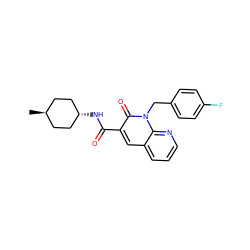 C[C@H]1CC[C@H](NC(=O)c2cc3cccnc3n(Cc3ccc(F)cc3)c2=O)CC1 ZINC000101195118