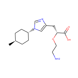 C[C@H]1CC[C@H](n2cnc(C[C@@H](OCCN)C(=O)O)c2)CC1 ZINC000261140342