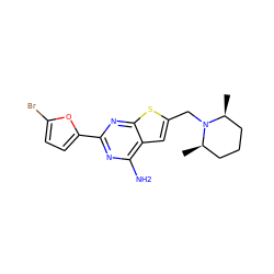 C[C@H]1CCC[C@@H](C)N1Cc1cc2c(N)nc(-c3ccc(Br)o3)nc2s1 ZINC000118589319