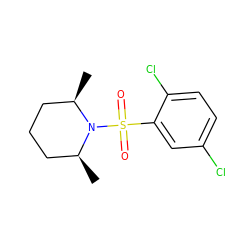 C[C@H]1CCC[C@@H](C)N1S(=O)(=O)c1cc(Cl)ccc1Cl ZINC000013946897