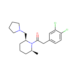 C[C@H]1CCC[C@@H](CN2CCCC2)N1C(=O)Cc1ccc(Cl)c(Cl)c1 ZINC000013449294